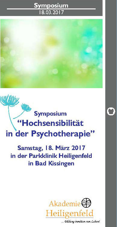 Symposium Hochsensibilität in der Psychotherapie
